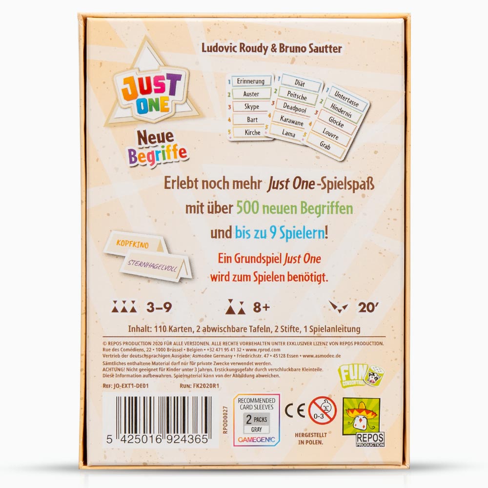 Just One – Neue Begriffe (Erweiterung)