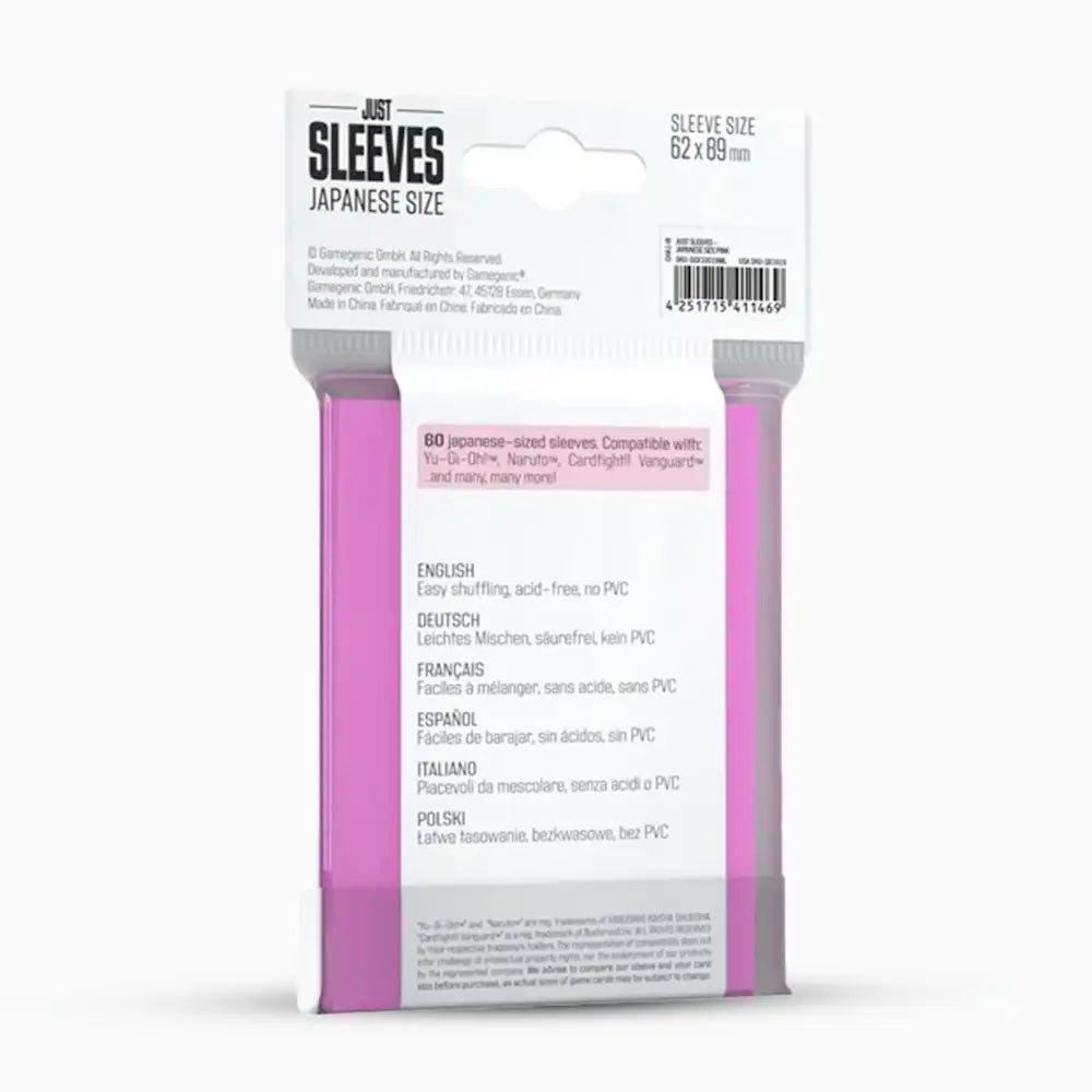 Just Sleeves – Japanese Size Pink 60 x 87 mm